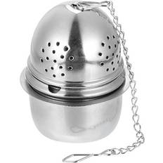 Infuser Filter Egg Tea Ball With Chain Drip Tray Silver