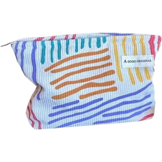 Shein Colorful Striped Cosmetic Bag (Without Chicken Pendant),For Holiday Beach, Bathroom Collection, Bedroom Collection, Large Capacity