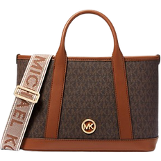 Polyester - Women Handbags Michael Kors Luisa Small Signature Logo Satchel - Brown/Luggage