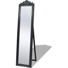 vidaXL Free-Standing Baroque Style Black Floor Mirror 40x160cm