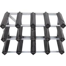 Traditional Wine Rack 12 Bottles Black Vinreol 42x22.8cm