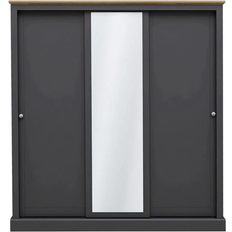 Oaks - Shelves Wardrobes LPD Furniture Devon Grey Wardrobe 176x182cm