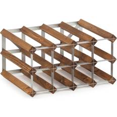 Traditional Wine Rack 12 Bottles Dark Oak Vinreol 42x22.8cm