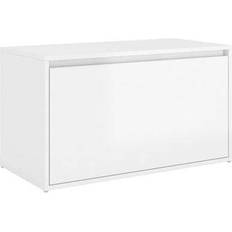 vidaXL Hall High Gloss White Storage Bench 80x45cm