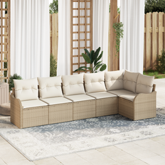 Outdoor Lounge Sets on sale vidaXL 6 Stykker Have Sofasæt Med Puder Beige Loungesæt