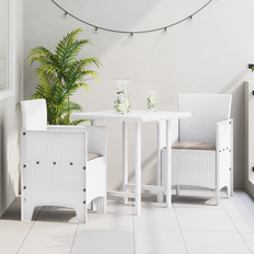 Plastik stol vidaXL Have Stol Sæt Af 2 Hvid Taupe Plastik 53 x 49 x 85 cm