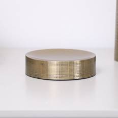 Textured Metal Round Soap Dish Bronze