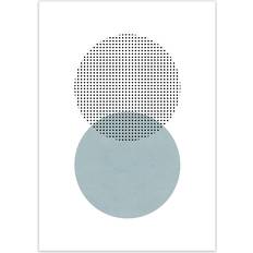 Blue and Black Abstract Circles Graphic Print 30cm H x 21cm W x 1cm D
