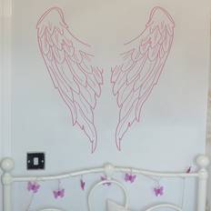 Green Window Film East Urban Home Angel Wings Wall Sticker Dark Green 70cm H x 70cm W Window Film