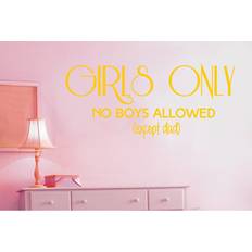 Yellow Self-adhesive Decorations East Urban Home Girls Only No Boys Allowed Dad Wall Sticker Dark Yellow Medium Window Film