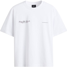H&M Men T-shirts H&M Loose Fit Printed T-shirt - White/Beverly Hills
