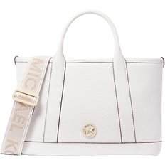 Leather - Women Bags Michael Kors Luisa Small Pebbled Leather Satchel - Optic White