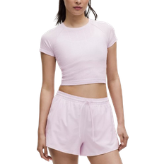 Lululemon Pointelle Cropped Short-Sleeve Shirt - Pink Organza