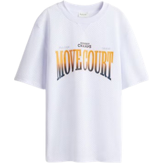 H&M Printed Mesh Sports Top with DryMove - White/Move Court (1254155003)