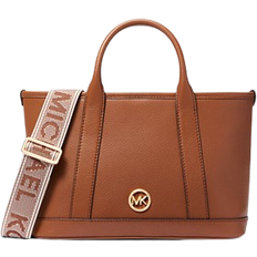 Michael Kors Bruna Väskor Michael Kors MK Luisa Small Pebbled Leather Satchel Brown Michael Kors