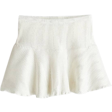 H&M Nederdel i Skinnende Jersey - Hvid/Sølv (1270745002)