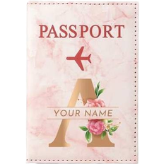 Pink Passport Covers Shein Name & A-Z Letters Passport Wallet - Personalized Leather Passport Cover With Card Slots