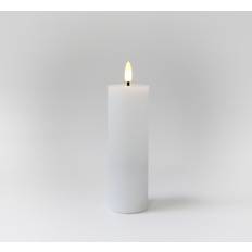 LED Blockljus 15cm Hög Flameffekt Vit Ø5cm