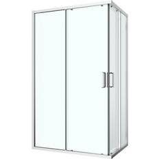 Ledava Framed Clear Glass Chrome Effect Shower Enclosure 80cm D 120cm