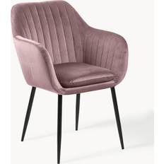 Rosa velour stol Actona Emilia Mauve Kitchen Chair 83cm