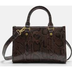 Brun Muleposer Stradivarius Brun Totebag Med Lædereffekt Og Dyreprint - Brown