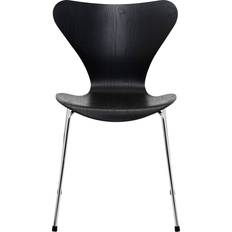 Fritz Hansen Kitchen Chairs Fritz Hansen Series 7 Chrome/Black Stained Ash Kitchen Chair 82cm