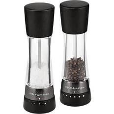 Cole & Mason Derwent Black Wood & Iron Grey Pepper Mill, Salt Mill 2pcs 19cm