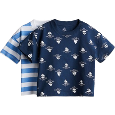 H&M Printed Cotton T-shirts 2-pack - Navy Blue/Sailing Boats (1232091003)