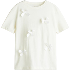 H&M Motif Detail T-Shirt - Cream/Bows