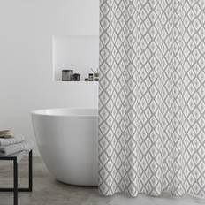 Catherine Lansfield Aztec Diamond Shower Curtain Silver