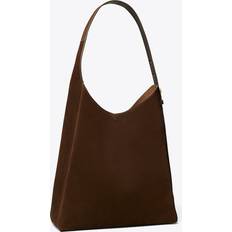 Tory Burch Bucket Bags Tory Burch Romy Hobo Suede Shoulder Bag - Dark Cocoa