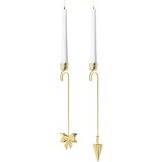 Georg jensen lysholder Georg Jensen Cc2022 Gold Lysestage 16.9cm 2stk