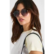 Sunglasses boohoo Metal Frame Oversized Sunglasses - Black