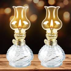 BORDEAG Transparent Glas Fotogenlampa 2 St Oljelampa
