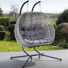 Lounge Canopy Porch Swings Artemis Beauchamp 2 Seater Dark Grey Swinging Seat 190 x 130 x 80 cm