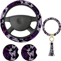 Steering Wheel Cover Kikidex Butterfly Steeling Wheel Cover Set
