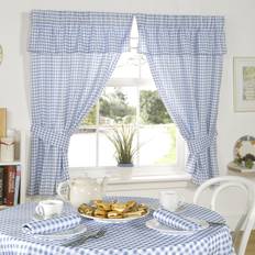 Molly 116cm Kitchen Curtain Blue 116 x Drop 107 cm