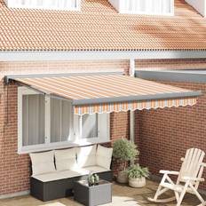 Orange Terassmarkiser vidaXL Automatisk Fällbar Markis Flerfärgad Rand 300x250 cm