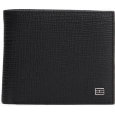 Skind Tegnebøger på tilbud Tommy Hilfiger Flag Leather Card And Coin Bifold Wallet - Sort
