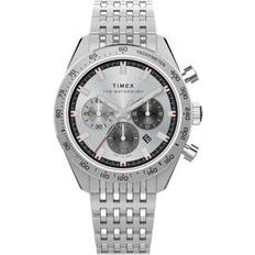 Ure Timex Analogt Ur Waterbury Sort Sølv