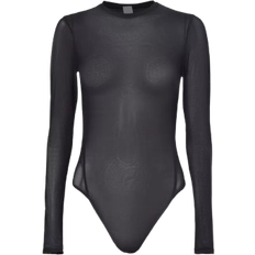 Lululemon Wundermost Nulu Mesh Long Sleeve Crewneck Bodysuit - Black