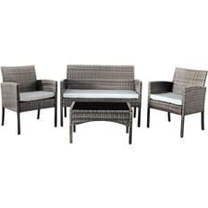 Mistana Schmier Gaubert - Grey Outdoor Lounge Set, 1 Table incl. 2 Chairs & 1 Sofas