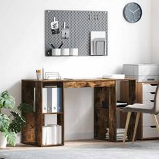 vidaXL Brunt Rökt Ek Massiv Ek Medium Skrivbord