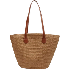 Shein 1pc Large Capacity Khaki Woven Zipper Backpack With Double Shoulder Straps