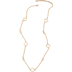 Shein Elegant Hollow Out Clover Pendant Dam - Gult Guld