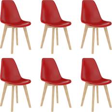 vidaXL 289121 Red Kitchen Chair 82cm 6pcs