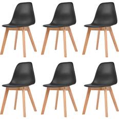 vidaXL 244779 Black Kitchen Chair 82cm 6pcs