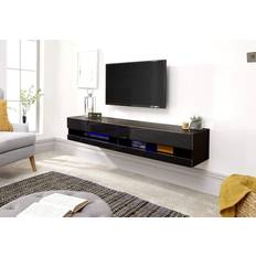 GFW Galicia Black TV Bench 150x30cm