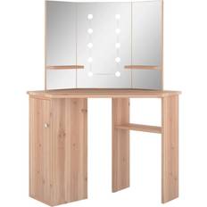 Natural Dressing Tables vidaXL Corner Oak Dressing Table 54x111cm