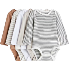 Bodys H&M Baby 5er-Pack Langarmbodys - Beige/Gestreift